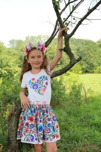Biały komplet łowicki FOLKOVE LOVE